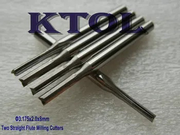 

3.175x2.0x8MM-2 Straight Flutes Solid Carbide Endmills Milling Cutter,Sharp CNC Wood Tool Cutters for wood CNC 2D engraving cut