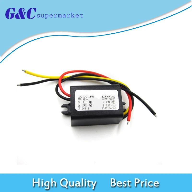 

1PCS Waterproof DC/DC Converter Regulator 12V Step Down to 6V 18W Max 3A