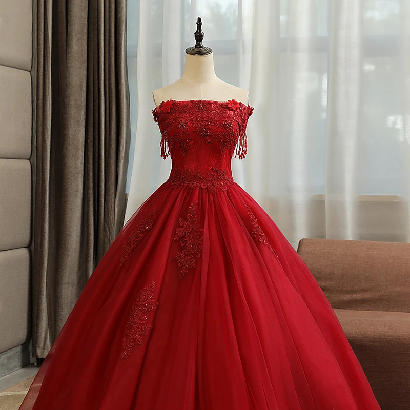 red wine quinceanera dresses