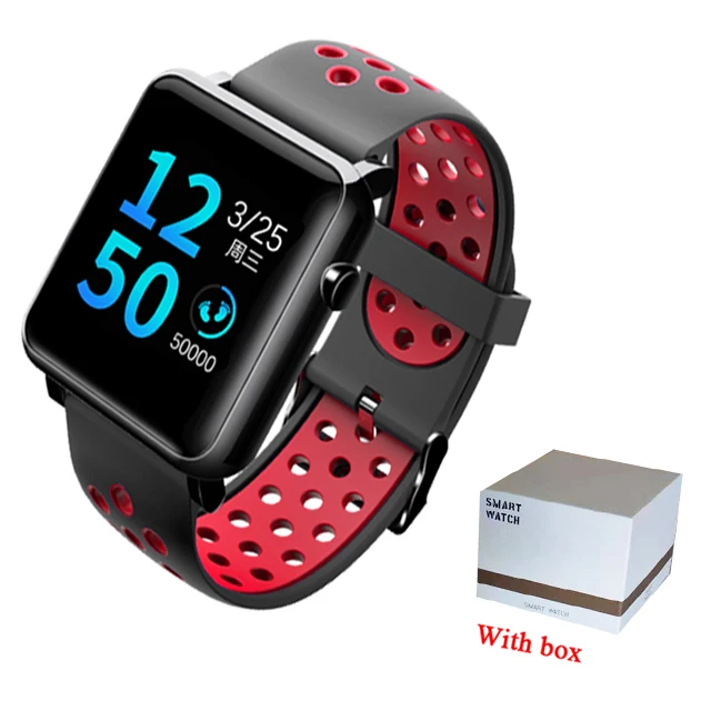 KESHUYOU умный Шагомер приборы для измерения артериального давления relogio KY106 фитнес-браслет наручные часы Смарт-браслет ip68 профессиональный водонепроницаемый - Цвет: Red black wighbox