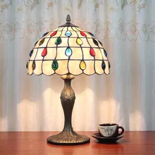 ODIFF цветные стеклянные светильники в европейском стиле с цветными бусинками в стиле барокко retrocoffee для дома гостиной столовая настольная лампа 110-240 v E27 E26