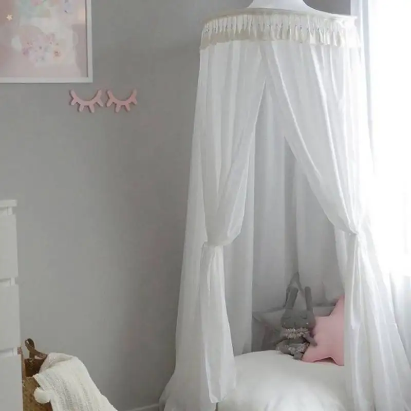 

Hanging Kids Baby Bedding Crib Netting Cotton Lace Mosquito Net Bedcover Curtain For Baby Kids Crib Netting