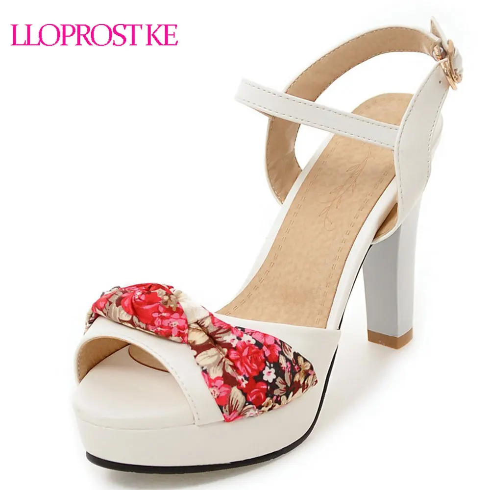 

Lloprost ke Size 34-43 Women Sexy Summer Sandals Shoes Thick High Heels Peep Toe Wedding Party Shoes Ladies Platform Shoes MY469