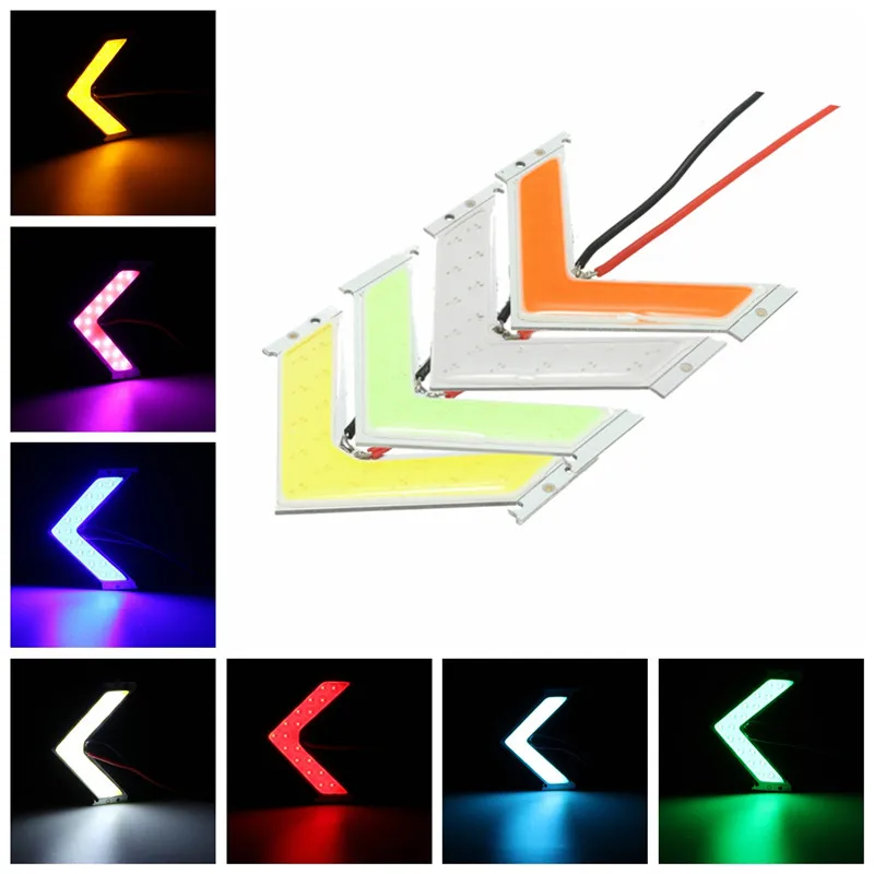 

Universal 1Pcs LED COB Arrow Panels Car Side Mirror Turn Signal Indicator Light Pink/Ice Blue/Green/Yellow/Red/Blue/White