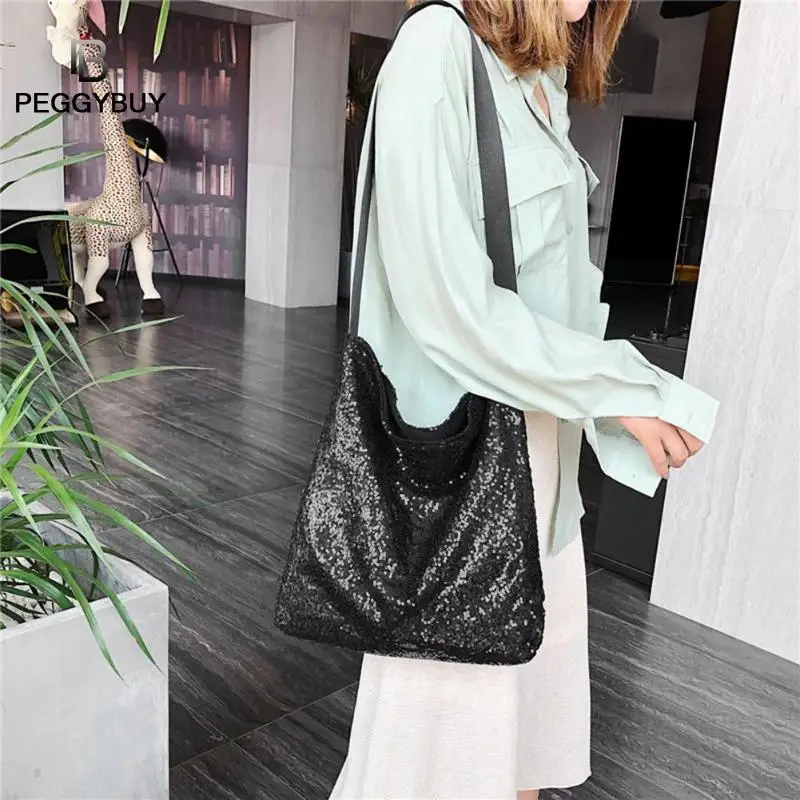 

Fashion Large Shopping Totes Shoulder Handbags Women Casual Multifunction Shoulder Shopping Bags Women Sequins Crossbody Bags