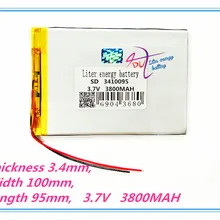 3410095 3,7 V 3800MAH литий-полимерный аккумулятор резервный источник питания 3395100 Аккумулятор для планшета мобильный аудио-видео 3595100