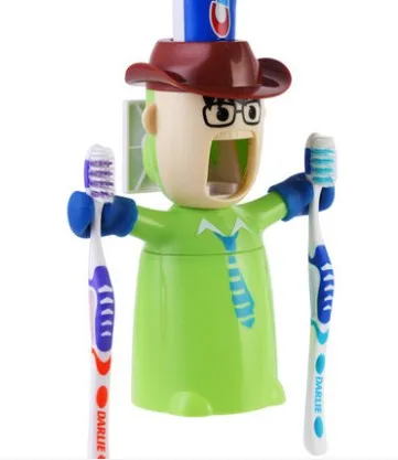 Милый набор для мытья девочек, мультяшная кукла, держатель для ванной зубной щетки с присоской, автоматический диспенсер для зубной пасты, зубная кружка - Цвет: style 7