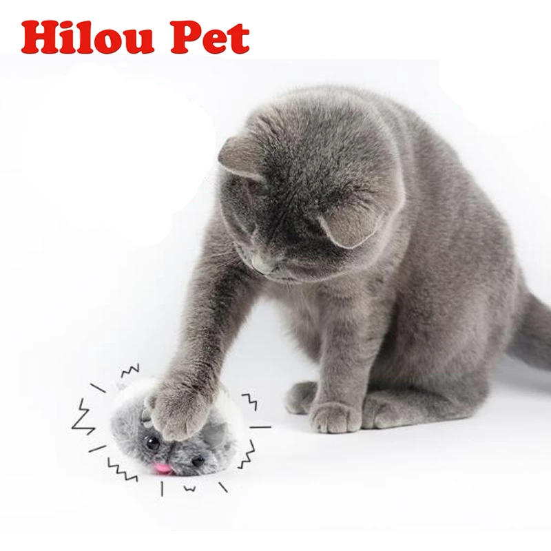 Plush Vibration Cute Fat Mouse Pet Cat Toy Chasing Fun Playing