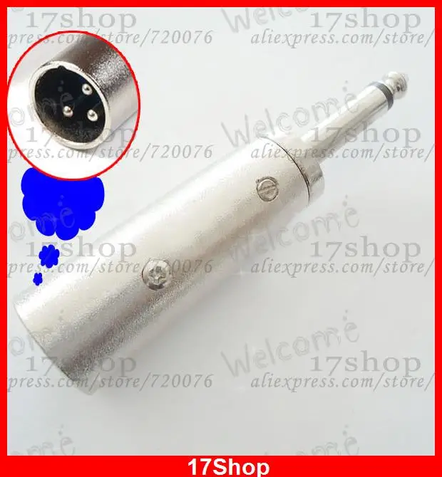 

1PCS XLR Male to 6.35mm 1/4" Mono Microphone Adapters XLR PLUG