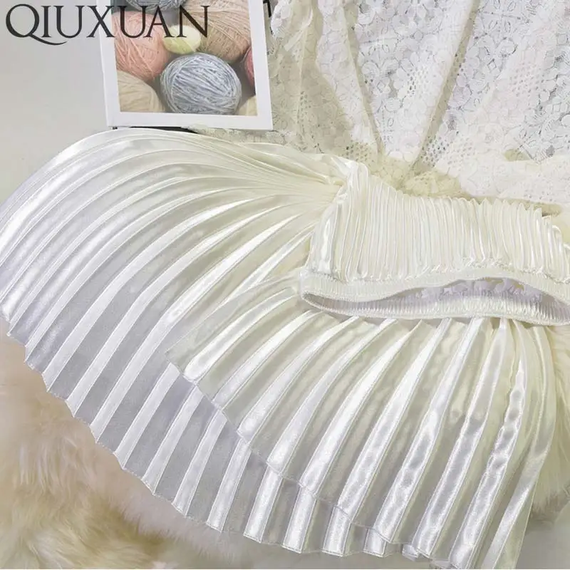 Qiuxuan разноцветные металлические юбки весна осень модные женские плиссированные юбки Эластичная Высокая талия качели женские повседневные макси юбки