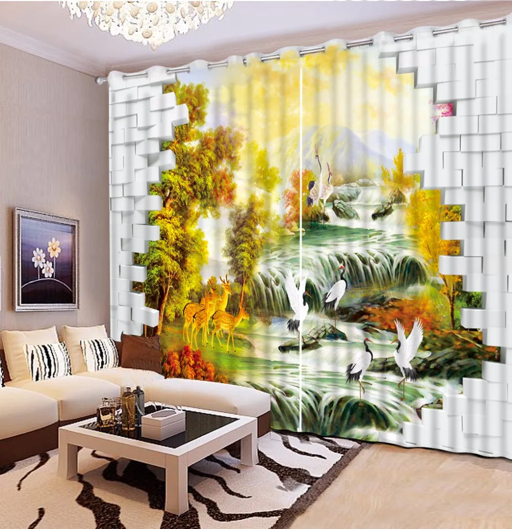 

3d Curtains For Bedroom Blackout landscape Photo Customize Size Any room curtains
