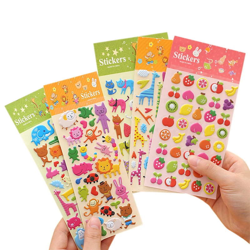 Cartoon Cute 3D Stickers Kawaii Children Stationery Office DIY Kids Decorative Creative Diary