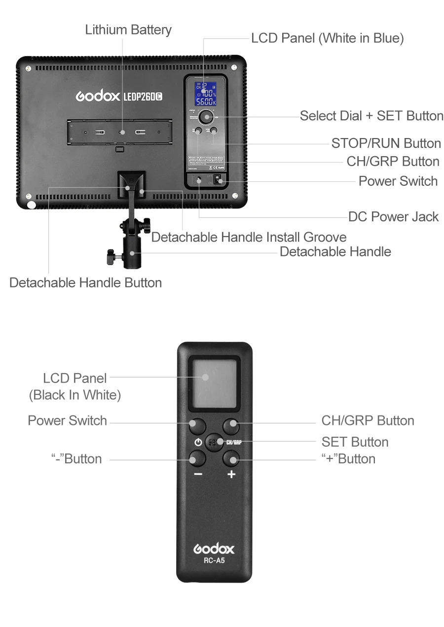 Godox 3 шт. светодиодный P260C ультра-тонкий 30 Вт 3300-5600 k светодиодный свет панели лампы с 3 шт. 2 м осветительная подставка для видеостудии