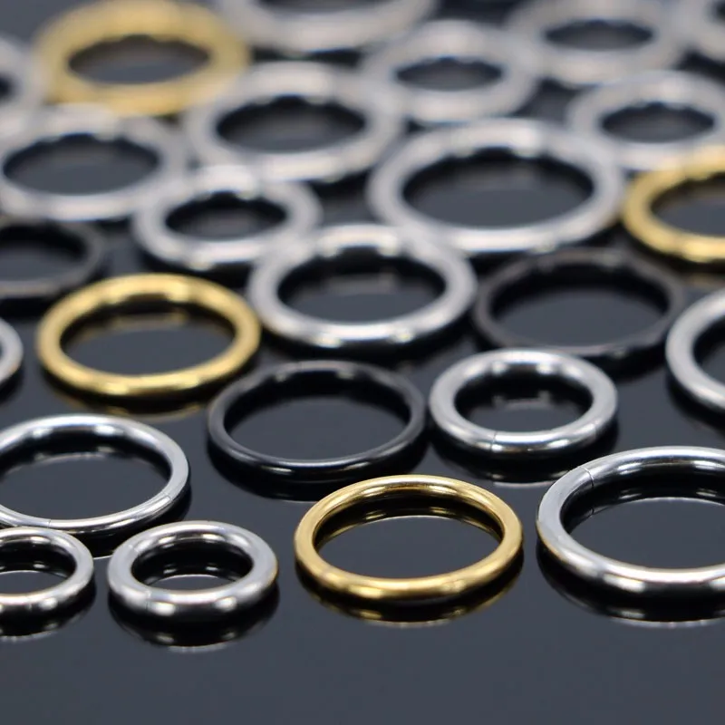14G16G segment ring piercing nose lip earrings 316L stainless steel 6mm 8mm 10mm 12mm silver gold black fashion body jewelry6