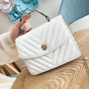 

Luxury Handbag 2019 Fashion New High Quality PU Leather Women's Designer Handbag Lock Chain Shoulder Messenger Bag Cute Tote bag