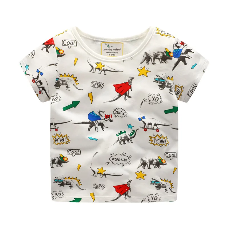 

Jumping meters boys Tees baby summer printed animals dinosaurs tshirt fashion designs cotton children clothes kids boys t shirts