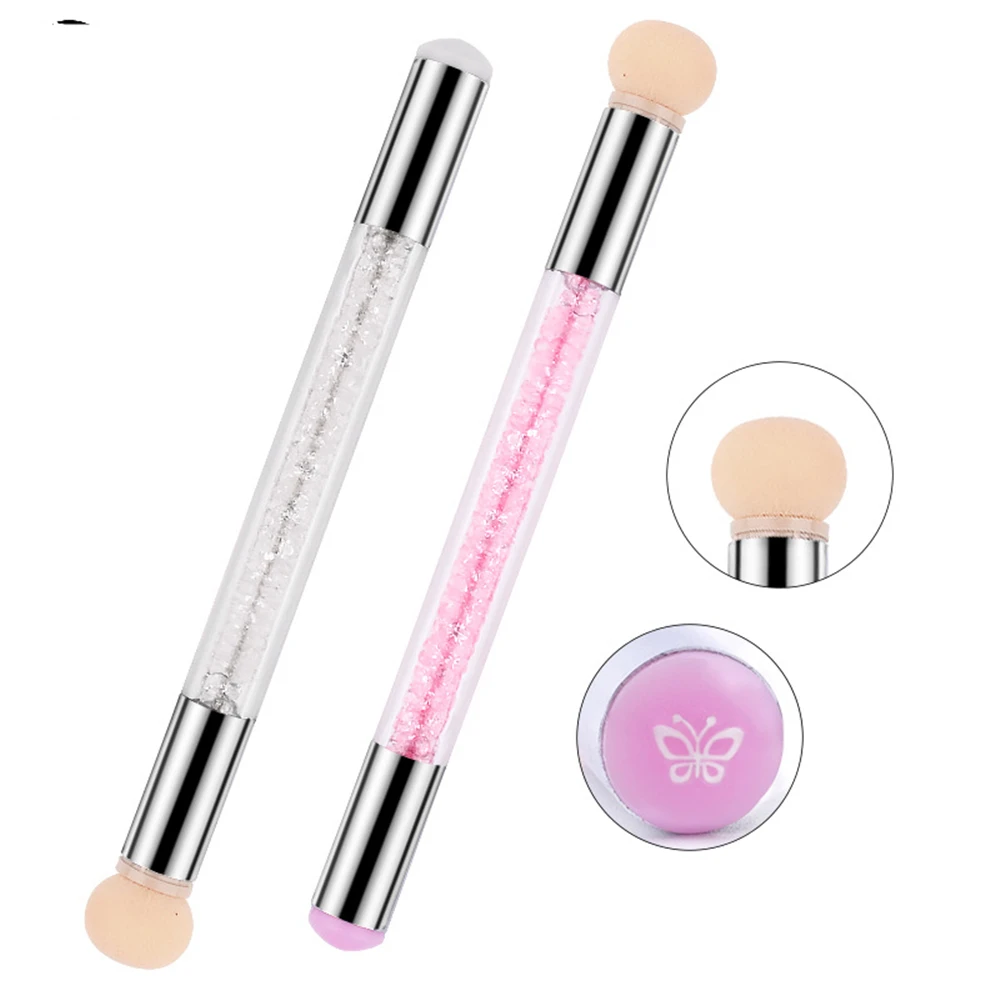 

Gradient Stamping Design Nail Brush Gradient Shading Dotting Painting Pen Sponge Silicone UV Gel Manicure Tool 2 Way 1 PC