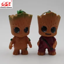 2PCS NEW Guardians Galaxy Mini Baby Grooting Tree Model Action And Toy Figures Cartoon Pendant Dolls Toy Fashionable Gifts