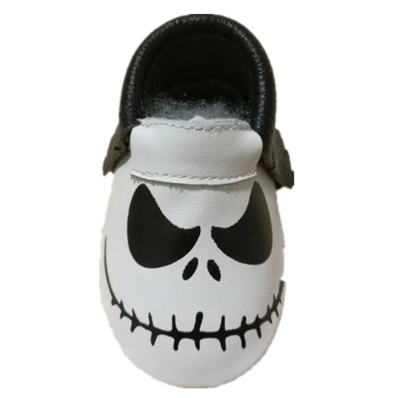 

Halloween skull and pumpkin baby boys girls moccasins baby genuine leather first walker shoes baby casual shoes for Easter day