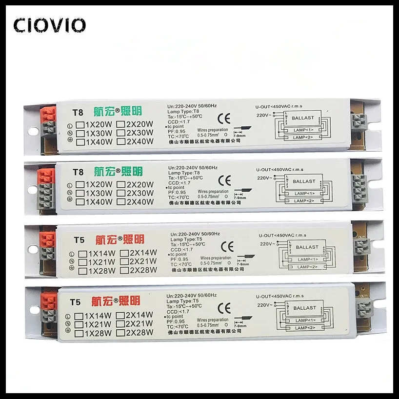 2 шт. 111-240 В переменного тока 2x36 Вт/1x20 Вт/1x40 Вт/2x20 Вт/2x40 Вт широкое напряжение T8 электронный балласт люминесцентные балласты для ламп