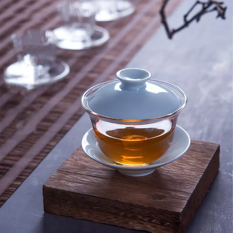 Чайный сервиз Celadon с термостойким стеклом Gaiwan для китайского чая Gongfu чайные