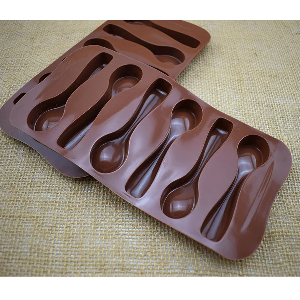 6 шт. ложки силиконовые формы для шоколада выпечка торта DIY формы для печенья инструменты для выпечки для семьи подарки на день рождения