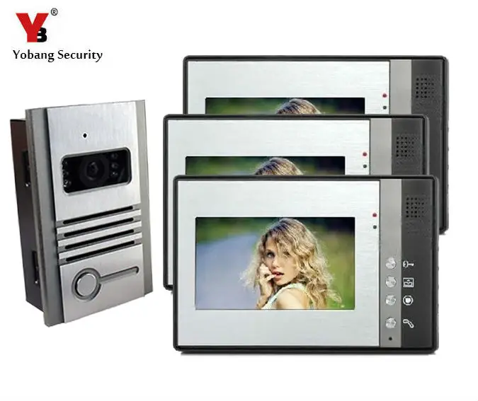 

Yobang Security 7 Inch Video Door Phone Hands Free Monitor Intercom System Visual Doorbell With Night Vision Outdoor Camera