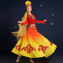 Синьцзян Уйгурский в этническом стиле Танцы solo для выступления танец меньшинств костюмы китайский народный танец одежда Уйгурский костюмы