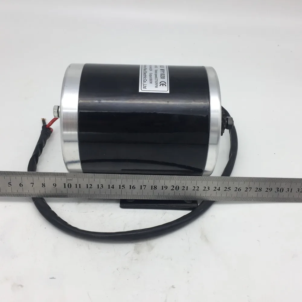 Cheap YALU MY1020 800W 36V/ 48V ATV Buggy #25 or T8F sprocket Small electric tricycle E-Scooter DC motor with Mounting bracket 4