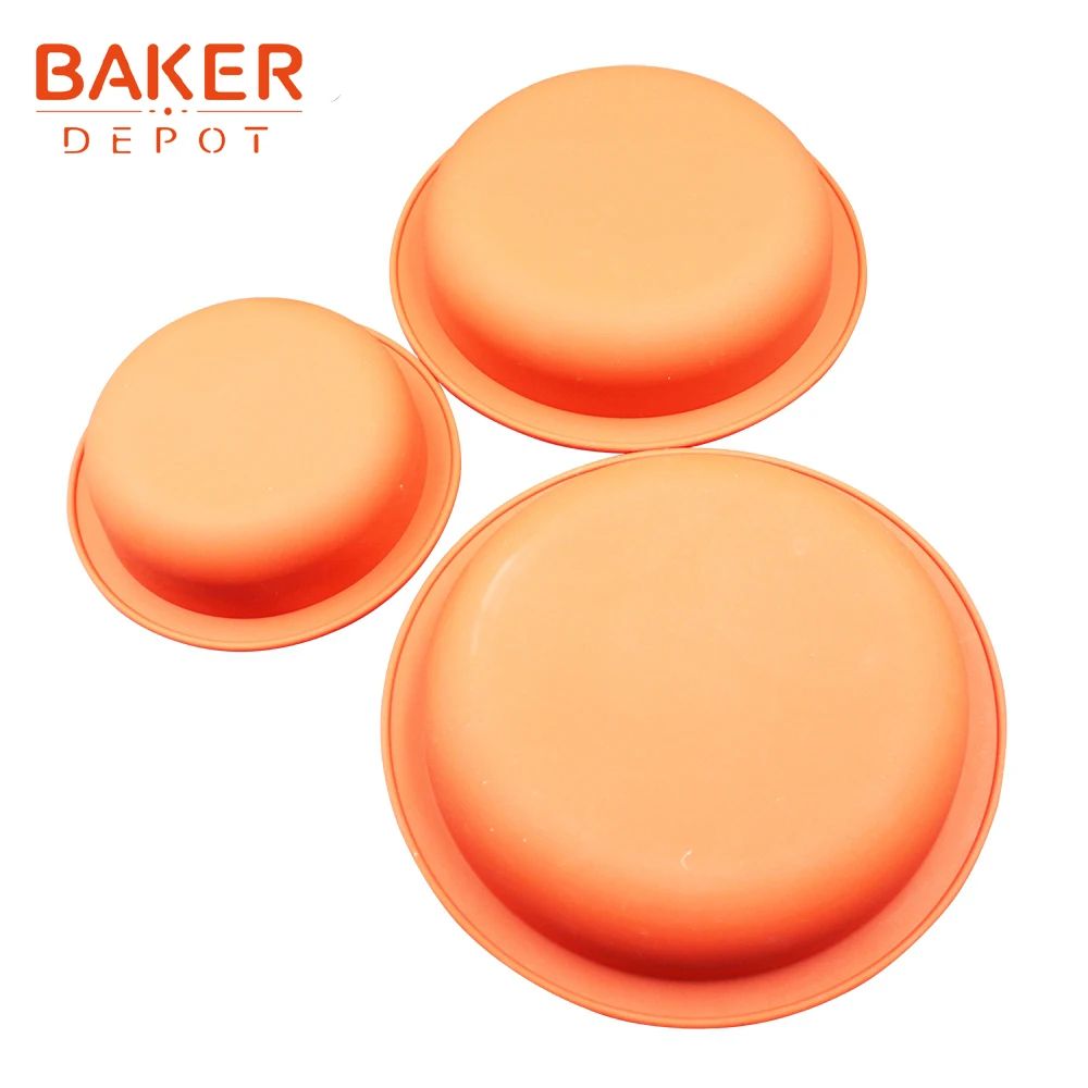 BAKER DEPOT силиконовая форма для пиццы диск большой Торт Плесень Силиконовый противень для пиццы Хлеб Кондитерская выпечка формы для духовки противень для Пиццы Набор из 3