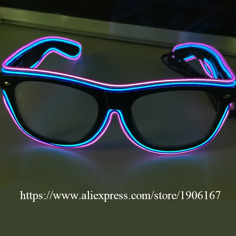 Fashion LED EL Wire Glasses Glow In The Dark Sunglasses Helloween Concert Party led flashing Glasses Eyewear18