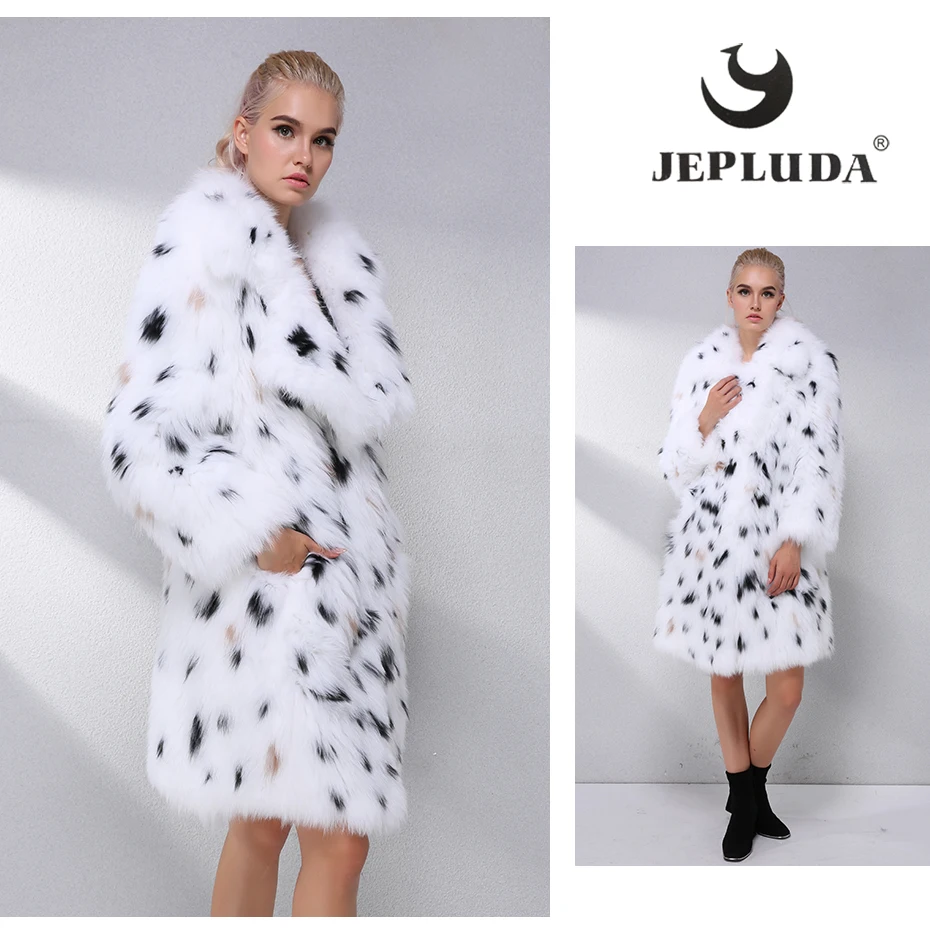 JEPLUDA Реальная Шуба Из Натурального Меха Лиса с Leopard Графика Чистые Цвета Меховое Пальто Женское Зимнее Из Натуральный Арктическая Лиса Шуба Женская Зимняя Стильная Шуба Из Лисы