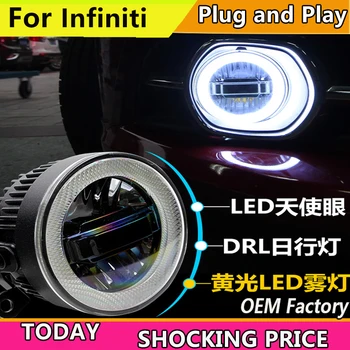 

Car Styling for Infiniti EX 25 35 FX 25 35 JX 25 35QX 25 27 35 37 LED Fog Light Auto Angel Eye Fog Lamp LED DRL 3 function model