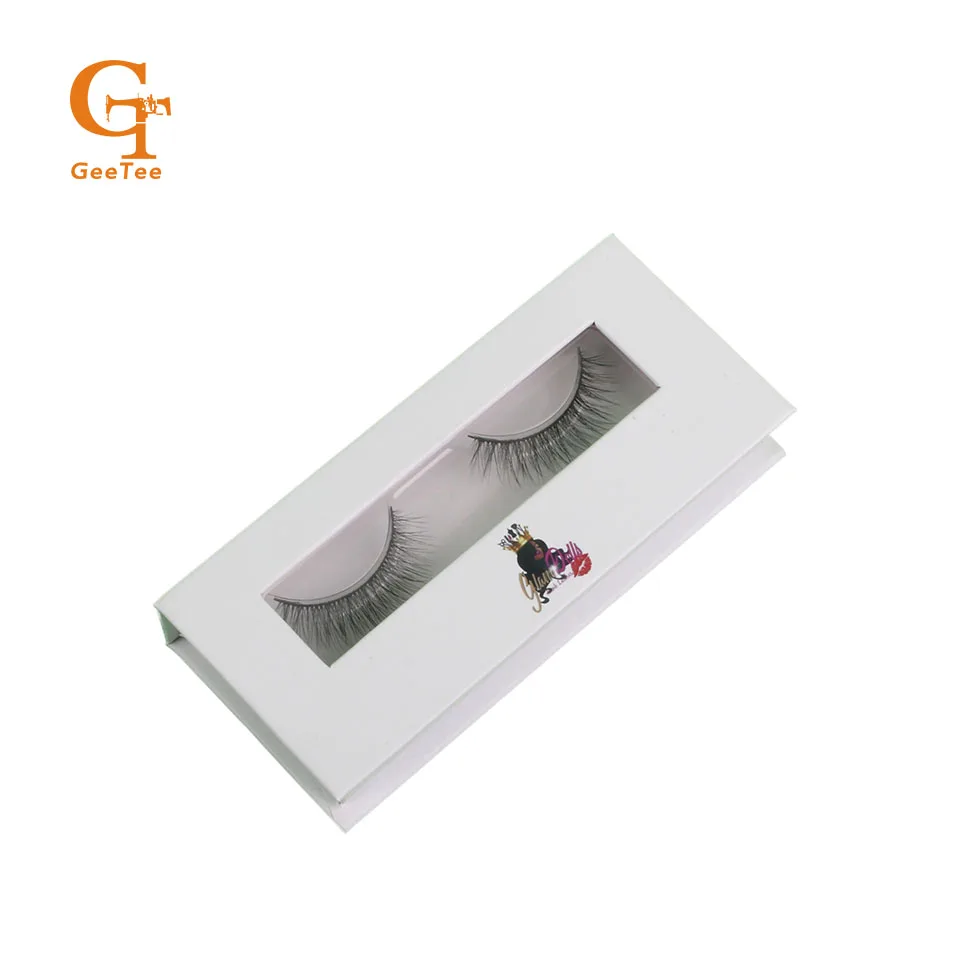 

Custom logo brand name printed cardboard eyelash box, customized eyelash paper name printing boxes