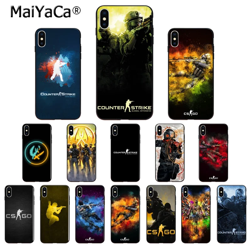 

MaiYaCa Counter Strike Global Offensive CSGO Black TPU Soft Phone Case Cover for iPhone 8 7 6 6S Plus 5 5S SE XR X XS MAX