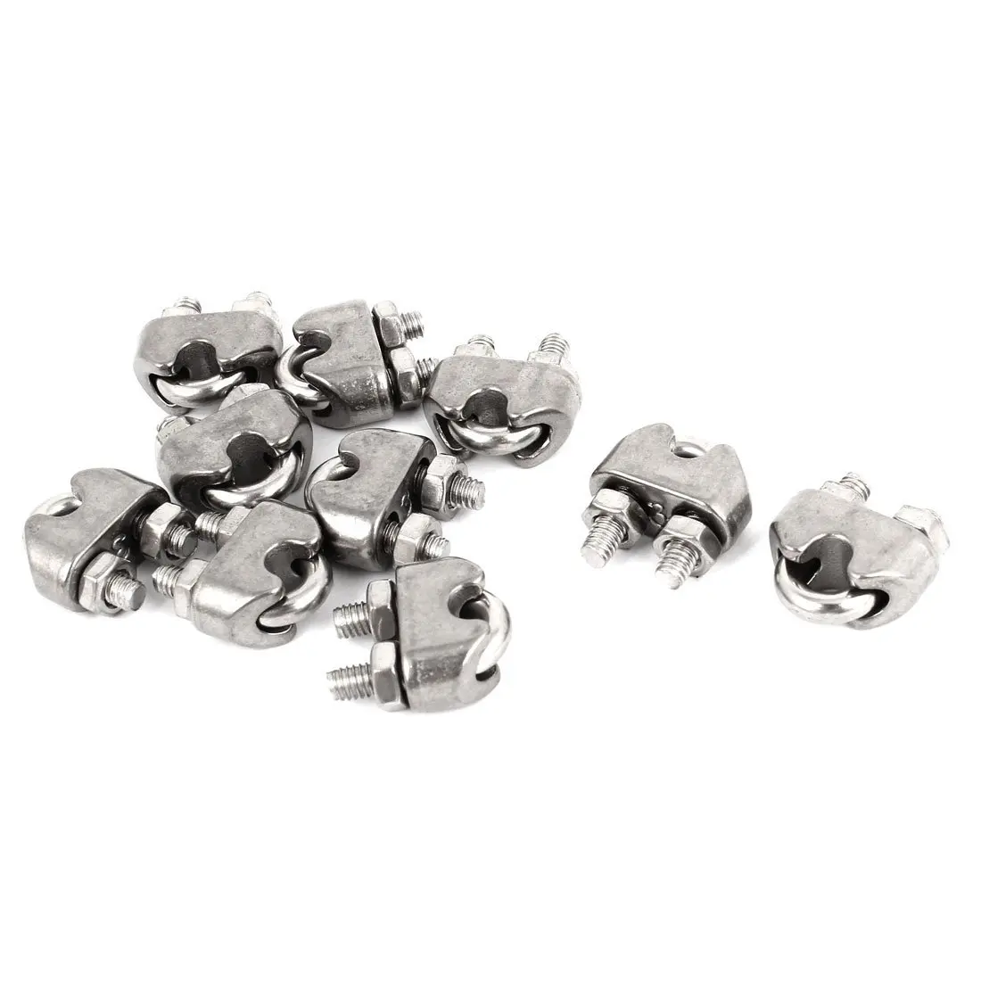 

10 Pcs Male Thread 5mm Wire Rope Clip Cable Clamp Fastener