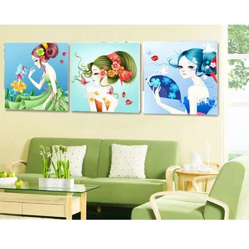 

2017 5d diamond mosaic Diamond painting cross stitch fashion crystal square girl Portrait painting rhinestone embroidery