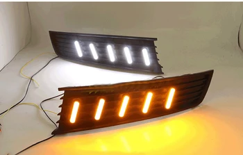 

Osmrk led drl daytime running light for Volkswagen Lavida 2013-2014 with Dynamic moving yellow turn signal and blue night light