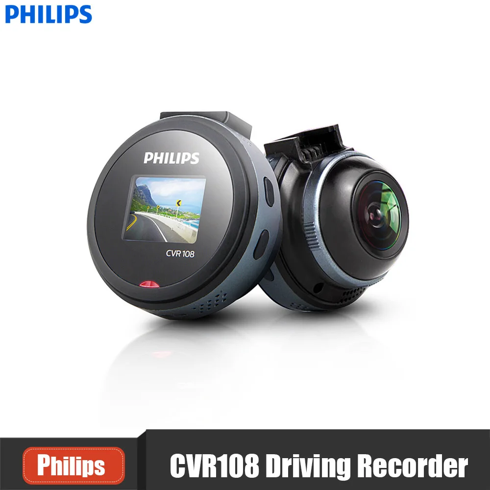 PHILIPS CVR108 1 Inch Mini Car Hidden Dash Cam 1080P 130 Wide Angle DVR Parking Monitor G-Sensor WDR Support Driving Recorder