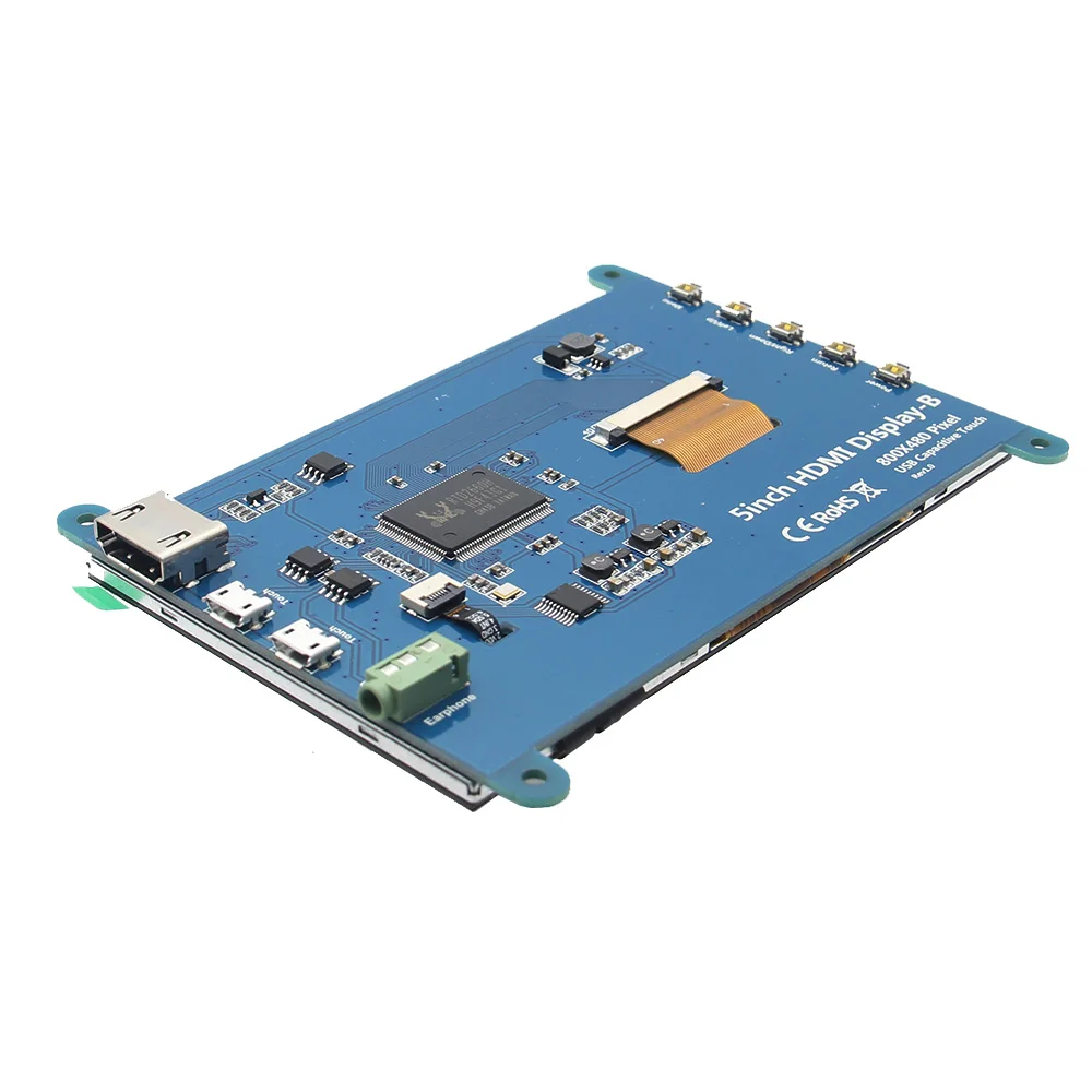 5 дюймовый сенсорный ЖК экран 800x480 HDMI с экранным меню для Raspberry Pi 3 B +/BB Black|ЖК-модули|