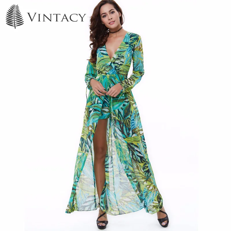 Vintacy 2017 Chiffon women summer vacation Jumpsuits