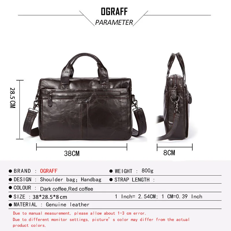 Beste OGRAFF Lederen mannen Bag Portemonnees En Handtassen Messenger Schoudertassen Beroemde Merk Mannen Handtassen designer hoge kwaliteit