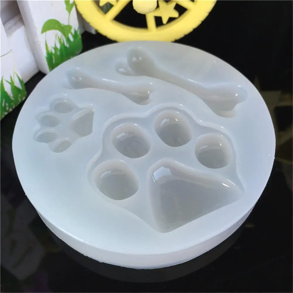 3D собачьи лапы и кости силиконовая форма УФ Смола DIY Ручная работа кристальная