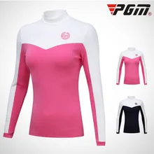 PGM Толстая ФЛИСОВАЯ ФУТБОЛКА для гольфа для женщин на осень и зиму, женские спортивные теплые майки с круглым вырезом, женские тонкие флисовые эластичные плотные Нижние рубашки для женщин