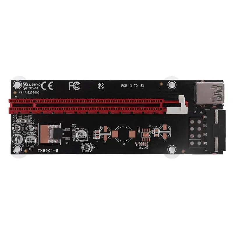 PCI-E Express 1x до 16x расширитель Riser карта адаптер 4Pin USB 3,0 удлинитель для BTC Miner