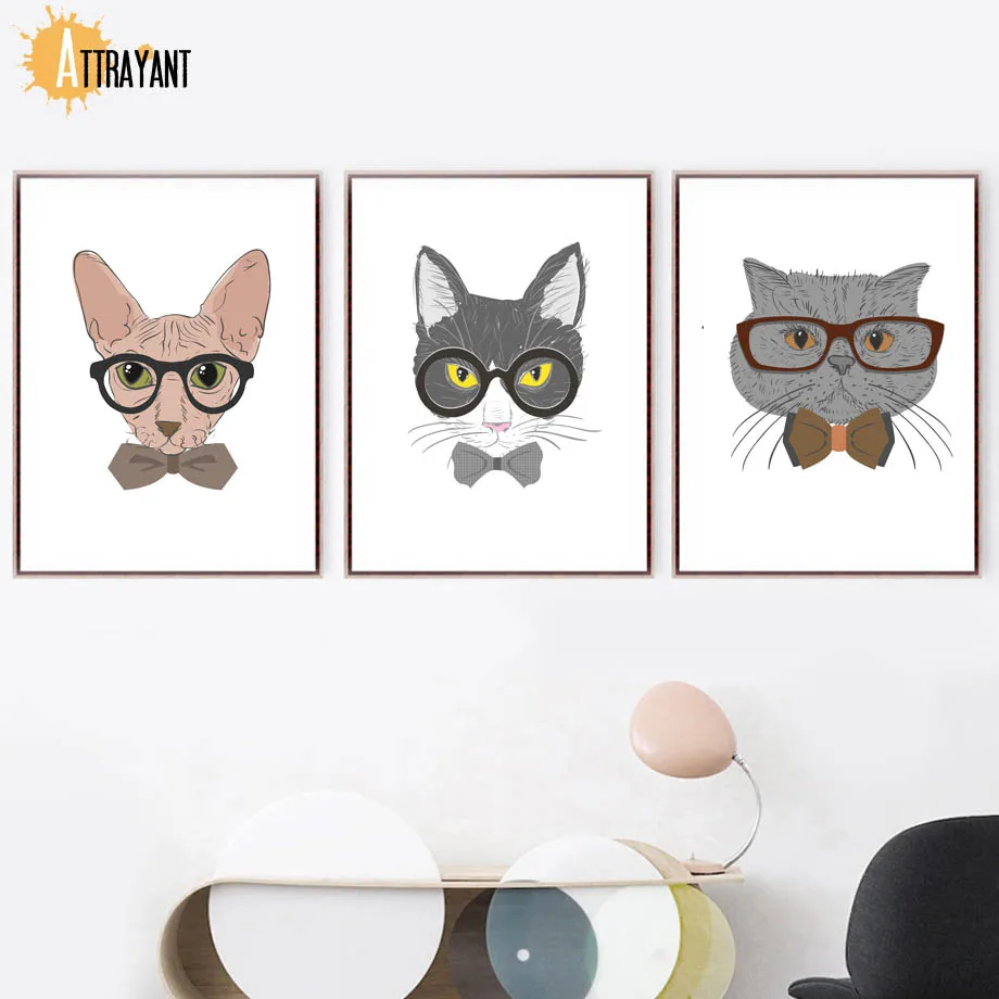 

Cartoon Cat Wall Art Canvas Painting Nordic Posters And Prints Canvas Art Wall Pictures For Living Room Kids Bedroom Home Decor