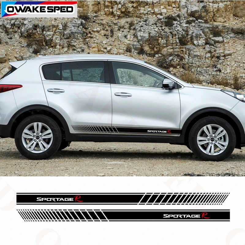 2 шт./лот автомобильная наклейка на боковое тело для KIA Sportage R Racing Sport Stripes