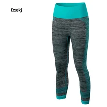 Ezsskj Women Ladies Pro Gym Running Fitness Sport Yoga Leggings Sportwear Training Skinny Quick-Dry Perspiration Slim 3/4 Pants