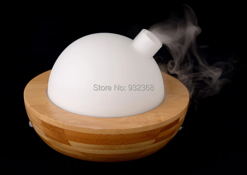 Aromatherapy Diffuser Ultrasonic Humidifier Nebulizer Essential Oil Glass Cover & Bamboo Bottom | Бытовая техника