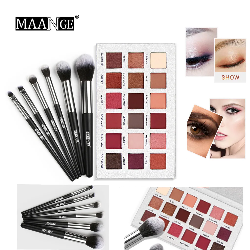 Download MAANGE Makeup Brush Set Eyeshadow Palette Matte 18 Colors ... Yellowimages Mockups